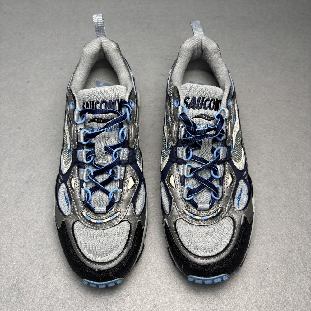 Saucony Grid Trail Running Shoes Silver Navy Blue Womens 7 Style 1261-4 Sneaker - Picture 3 of 9